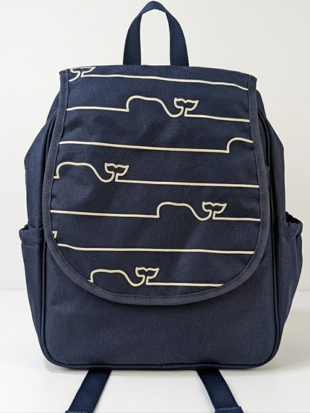 Vineyard Vines Whale Print Diaper Bag Backpack Navy Blue Preppy Travel